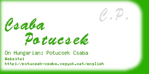 csaba potucsek business card